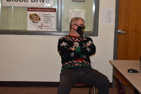 Scott wins the ugly sweater contest 