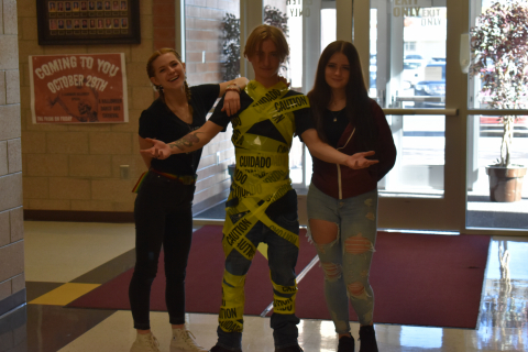 students use caution to get ready for the dance