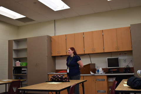 Chelsey Ortega teaches class