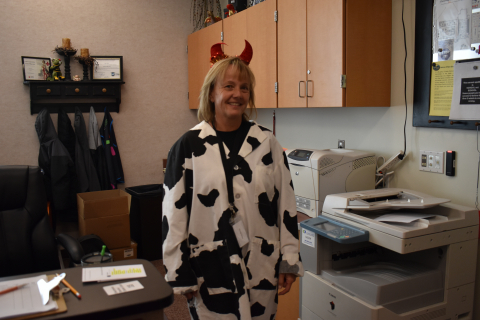 Wendy Miller as a devil cow