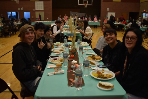 Students enjoy a delicious feast