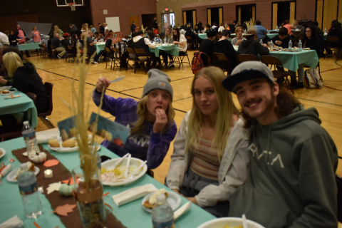 Students enjoy the feast