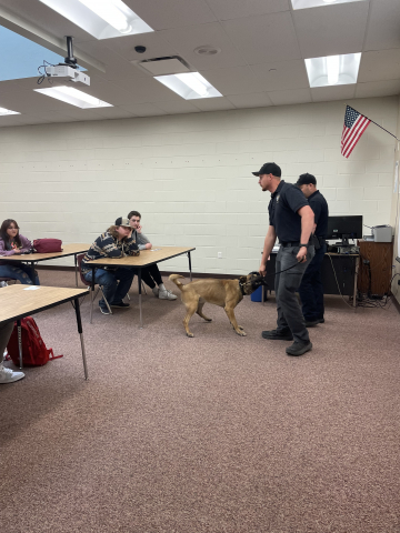 Spanish Fork Police Department showing off their skilled K9