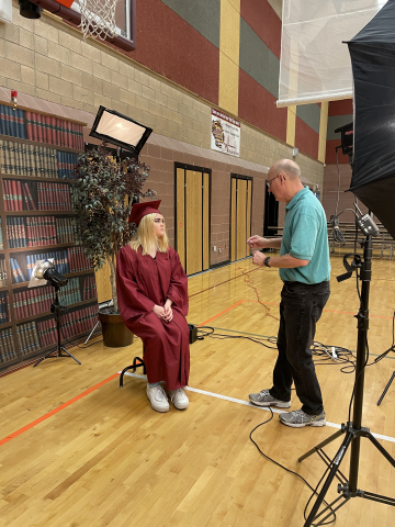 Kara Beck getting her pictures done. 
