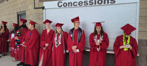 Landmark Graduates lined up for graduation