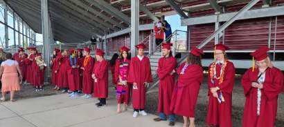 Landmark Students waiting to graduate