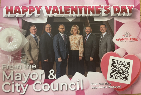 Spanish Fork Cities valentines to students
