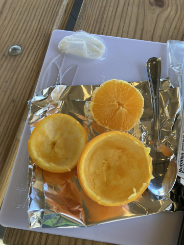 preparing the oranges 